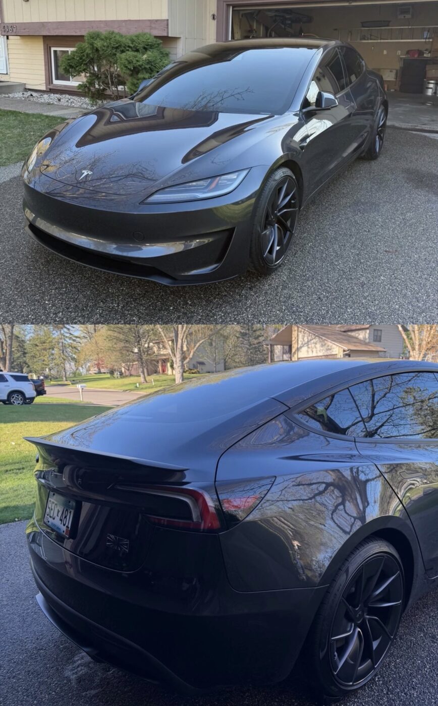 Paint-corrected Tesla
