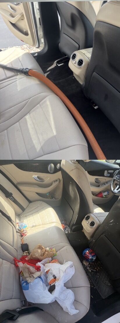 Interior before and after