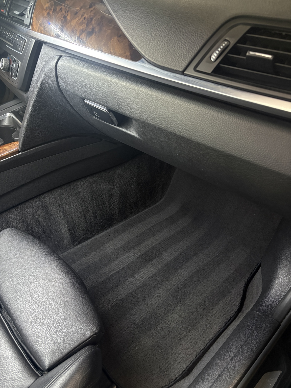 Freshly extracted BMW front carpet